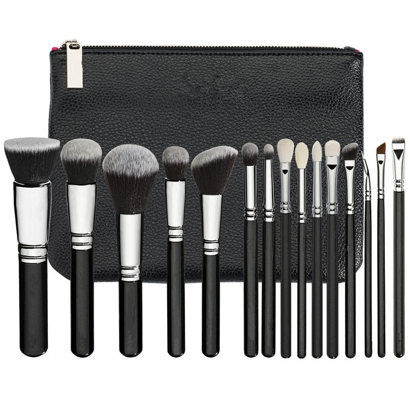 Brush Set 15pcs Best Quality Professional Makeup Brush Set Eyeshadow Eyeliner Blending Pencil Cosmetics Tools With PU