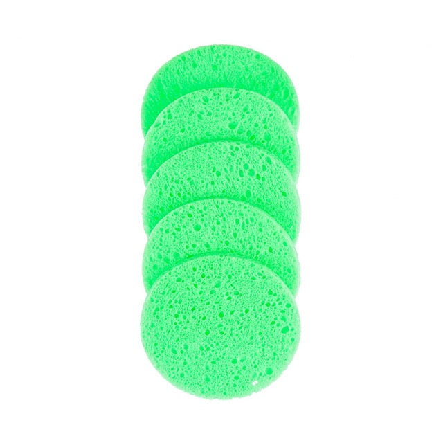 5pcs 6/7/8/9cm Face Round Makeup Remover Tools Natural Wood Pulp Sponge Cellulose Compress Cosmetic Puff Facial Washing Sponge