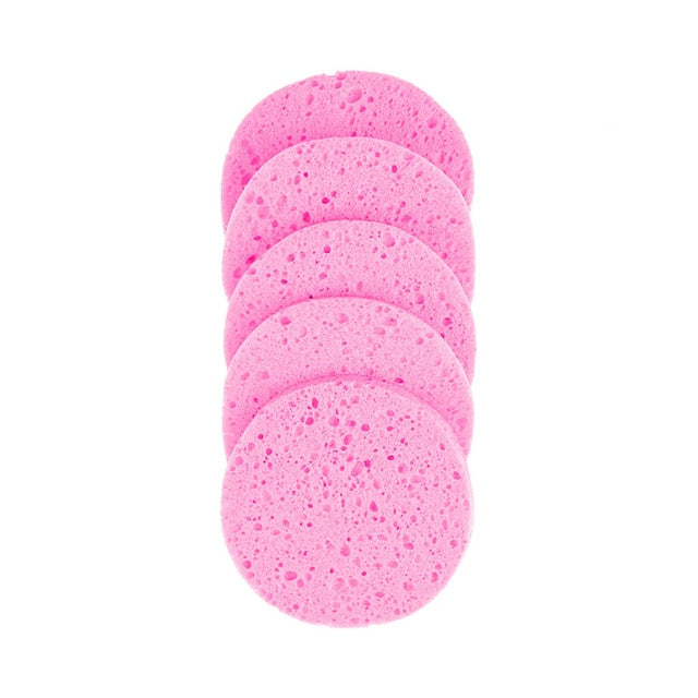 5pcs 6/7/8/9cm Face Round Makeup Remover Tools Natural Wood Pulp Sponge Cellulose Compress Cosmetic Puff Facial Washing Sponge