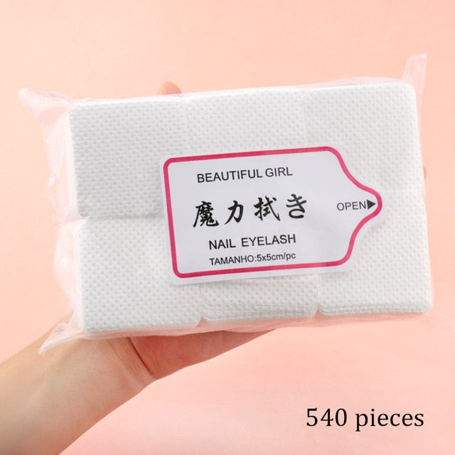 180pcs Lint-Free Paper Cotton Wipes Eyelash Glue Remover wipe the mouth of the glue bottle prevent clogging glue Cleaner Pads