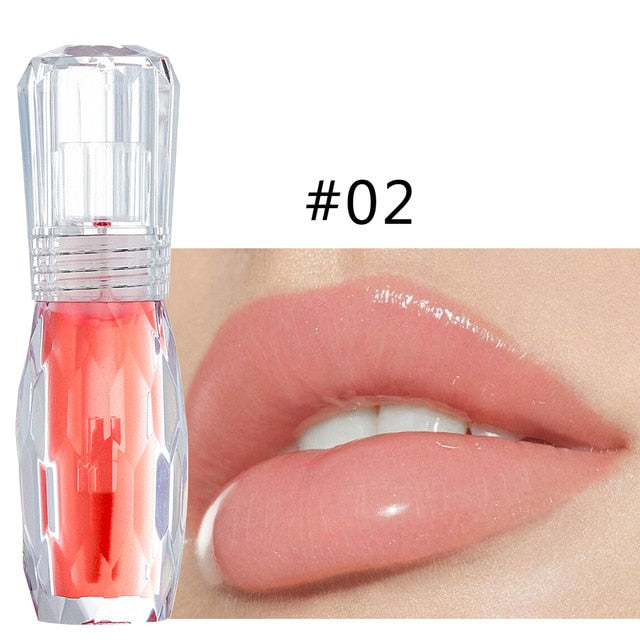 HANDAIYAN Natural Mint Lip Gloss sexy 3D Crystal Jelly Color Lip tint Moisturizing Long Lasting Liquid Lipstick 24 Hours TSLM1