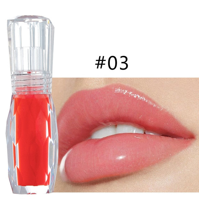 HANDAIYAN Natural Mint Lip Gloss sexy 3D Crystal Jelly Color Lip tint Moisturizing Long Lasting Liquid Lipstick 24 Hours TSLM1