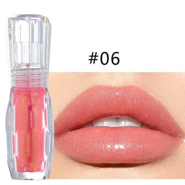 HANDAIYAN Natural Mint Lip Gloss sexy 3D Crystal Jelly Color Lip tint Moisturizing Long Lasting Liquid Lipstick 24 Hours TSLM1