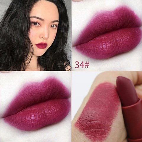 Miss Rose matte lipstick sexy red dark vampire Jujube red lipstick waterpoof long lasting 7 colors 3.8 brown lipstick MS058