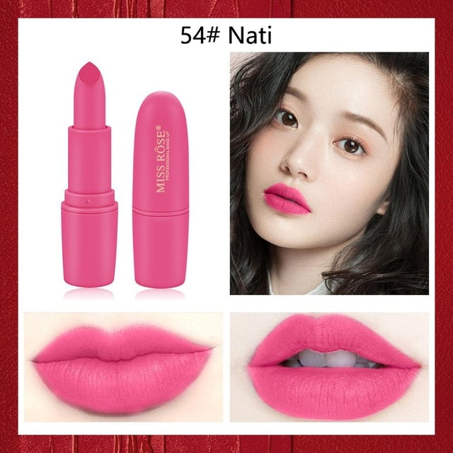 Miss Rose matte lipstick sexy red dark vampire Jujube red lipstick waterpoof long lasting 7 colors 3.8 brown lipstick MS058