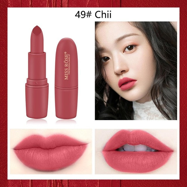 Miss Rose matte lipstick sexy red dark vampire Jujube red lipstick waterpoof long lasting 7 colors 3.8 brown lipstick MS058