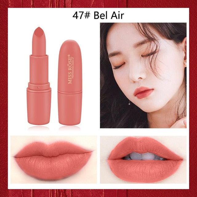 Miss Rose matte lipstick sexy red dark vampire Jujube red lipstick waterpoof long lasting 7 colors 3.8 brown lipstick MS058