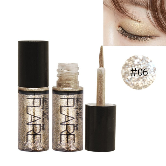 1PC Long Lasting Shiny Waterproof Liquid Glitter Eyeliner Eyeshadow Makeup Metallic Eye Liner Pen Eye Beauty Party Makeup Tools