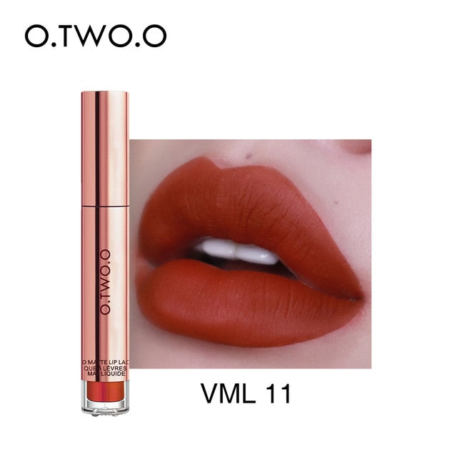 O.TWO.O 12colors Best Sale Hot Cosmetics Makeup Lip Gloss Long Lasting Waterproof Easy to Wear Matte Lipstick