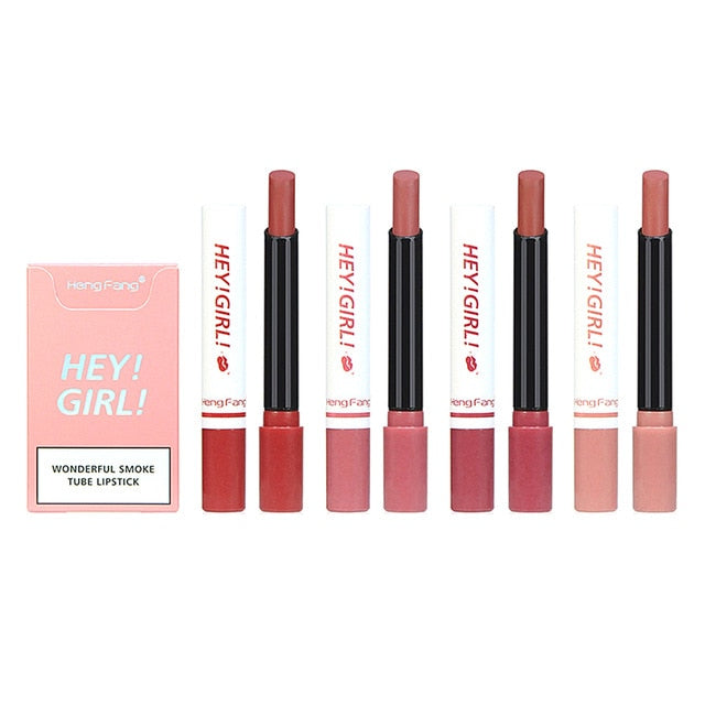 4 Colors/set Long Lasting Matte Korean Lipstick  Moisture Cosmetic Lips Makeup Waterproof Smoke Tube Lipstick Velvet Red Lip