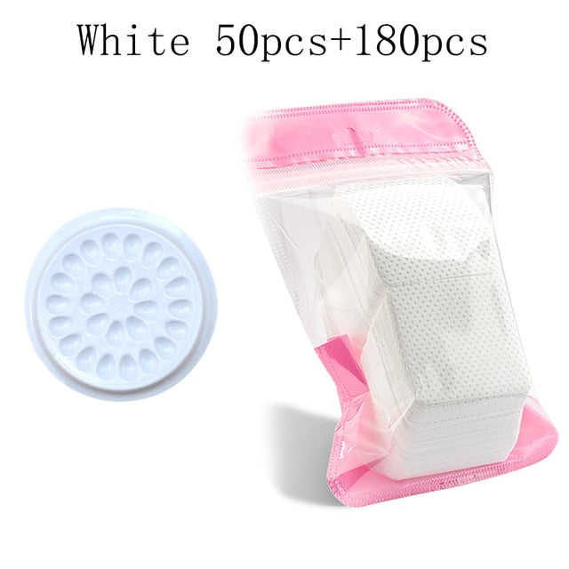 180pcs Lint-Free Paper Cotton Wipes Eyelash Glue Remover wipe the mouth of the glue bottle prevent clogging glue Cleaner Pads