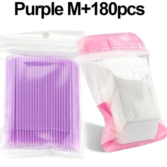 180pcs Lint-Free Paper Cotton Wipes Eyelash Glue Remover wipe the mouth of the glue bottle prevent clogging glue Cleaner Pads