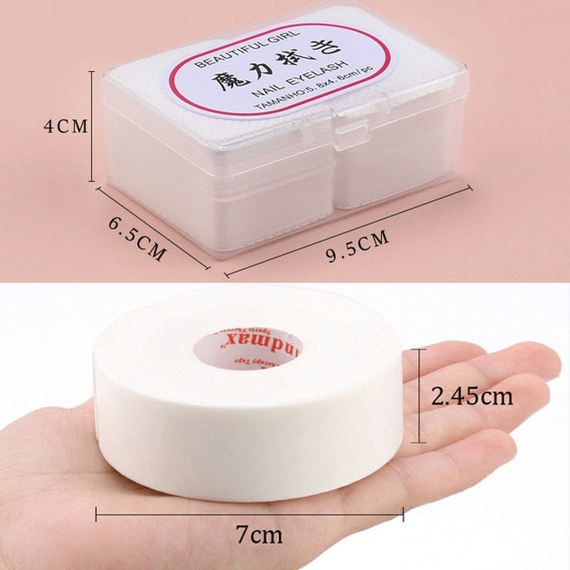 180pcs Lint-Free Paper Cotton Wipes Eyelash Glue Remover wipe the mouth of the glue bottle prevent clogging glue Cleaner Pads