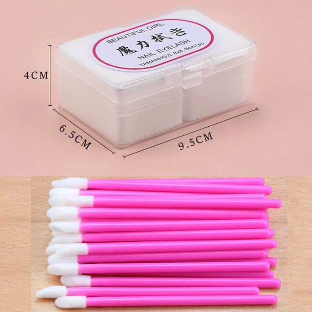 180pcs Lint-Free Paper Cotton Wipes Eyelash Glue Remover wipe the mouth of the glue bottle prevent clogging glue Cleaner Pads