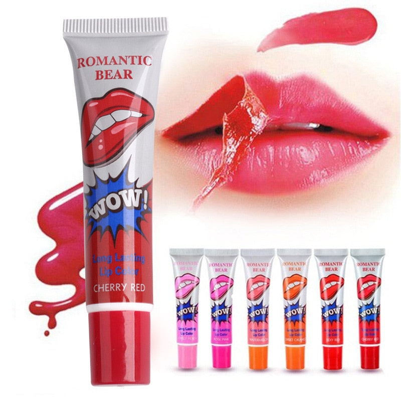 Amazing 6 Colors Peel Off Liquid Lipstick Waterproof Long Lasting Lip Gloss Lint Mask Makeup Tattoo Lipgloss Lipsticks Cosmetic