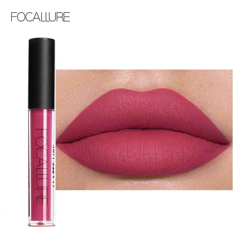 FOCALLURE Matte Lipgloss Sexy Liquid Lipstick Matte Long Lasting Waterproof Cosmetic Beauty Keep 24 Hours Makeup lipgloss