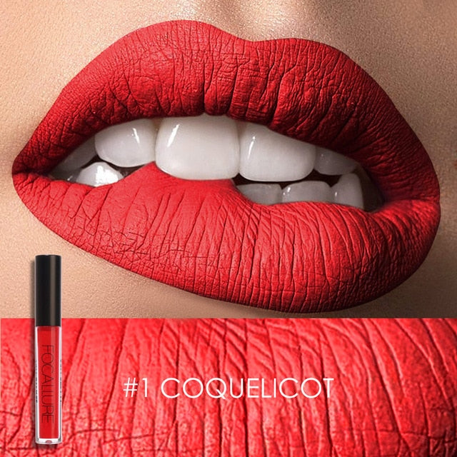 FOCALLURE Matte Lipgloss Sexy Liquid Lipstick Matte Long Lasting Waterproof Cosmetic Beauty Keep 24 Hours Makeup lipgloss