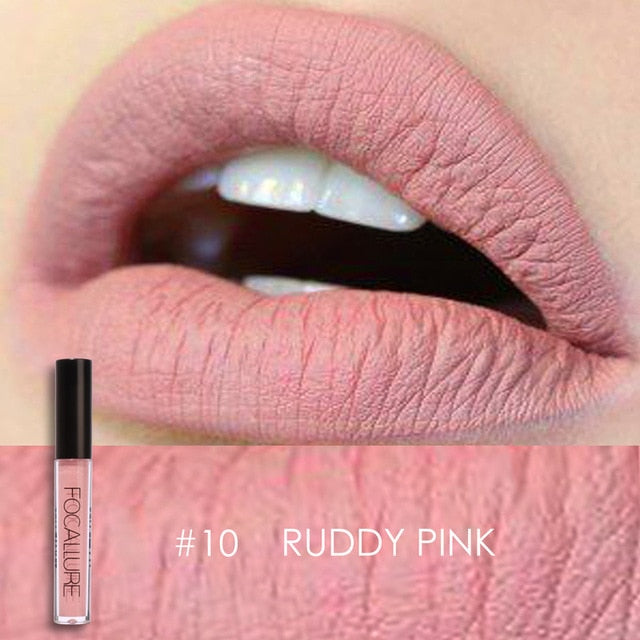 FOCALLURE Matte Lipgloss Sexy Liquid Lipstick Matte Long Lasting Waterproof Cosmetic Beauty Keep 24 Hours Makeup lipgloss