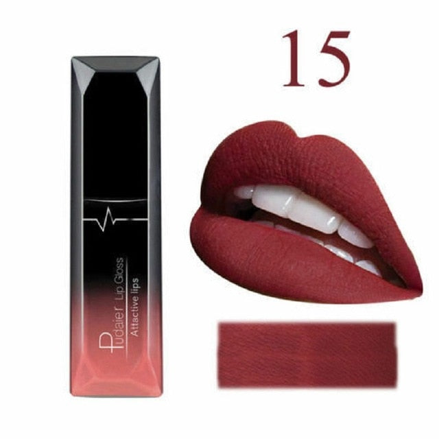 2019 Hot Waterproof Liquid Lip Gloss Metallic Matte Lipstick Cosmetic Sexy Batom Mate Lip Tint Makeup Lasting 24Hours Mate Levre