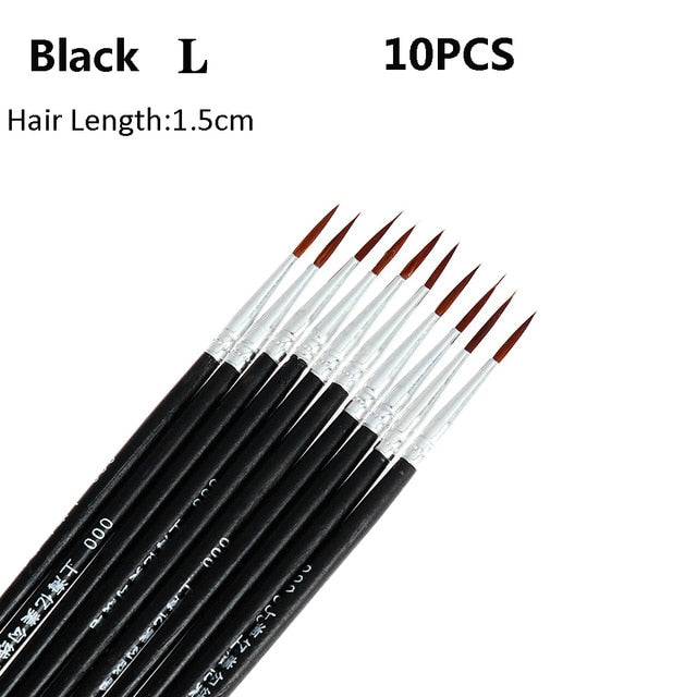 10Pcs Makeup Drawing Pen Brush Fine Hand Painted Thin Hook Line Pen Nylon Brush Acrylic Painting Pen Art Supplies 2020 DROPSHIP