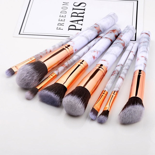 5/8/10/15pcs Marble Makeup Brushes Set Eye Shadow Foundation Powder Edge Control Brush Make Up Brush Maquiagem Cosmetic Beauty