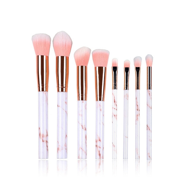 5/8/10/15pcs Marble Makeup Brushes Set Eye Shadow Foundation Powder Edge Control Brush Make Up Brush Maquiagem Cosmetic Beauty