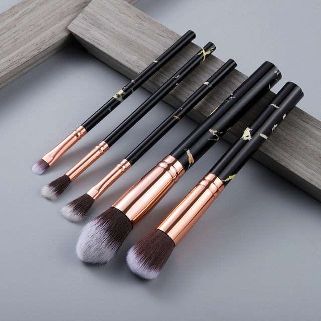 5/8/10/15pcs Marble Makeup Brushes Set Eye Shadow Foundation Powder Edge Control Brush Make Up Brush Maquiagem Cosmetic Beauty