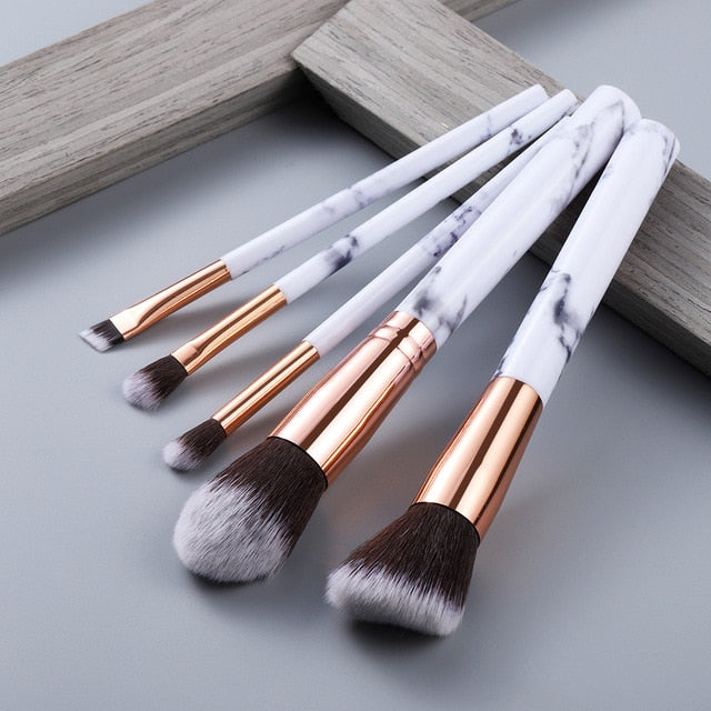 5/8/10/15pcs Marble Makeup Brushes Set Eye Shadow Foundation Powder Edge Control Brush Make Up Brush Maquiagem Cosmetic Beauty