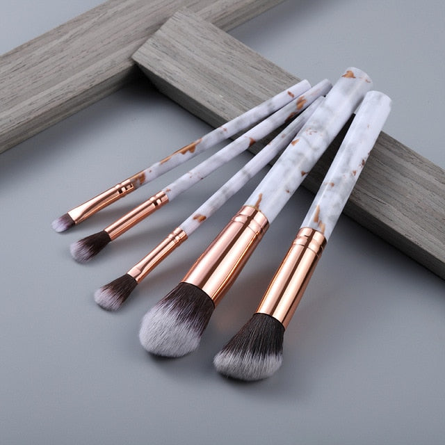 5/8/10/15pcs Marble Makeup Brushes Set Eye Shadow Foundation Powder Edge Control Brush Make Up Brush Maquiagem Cosmetic Beauty