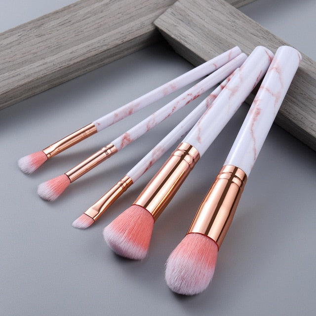 5/8/10/15pcs Marble Makeup Brushes Set Eye Shadow Foundation Powder Edge Control Brush Make Up Brush Maquiagem Cosmetic Beauty