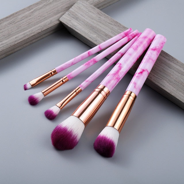 5/8/10/15pcs Marble Makeup Brushes Set Eye Shadow Foundation Powder Edge Control Brush Make Up Brush Maquiagem Cosmetic Beauty