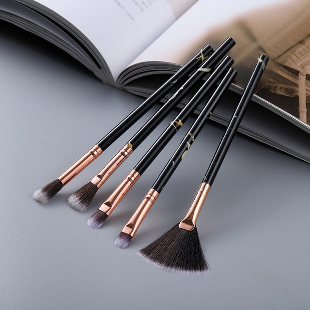 5/8/10/15pcs Marble Makeup Brushes Set Eye Shadow Foundation Powder Edge Control Brush Make Up Brush Maquiagem Cosmetic Beauty