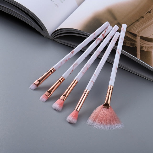 5/8/10/15pcs Marble Makeup Brushes Set Eye Shadow Foundation Powder Edge Control Brush Make Up Brush Maquiagem Cosmetic Beauty