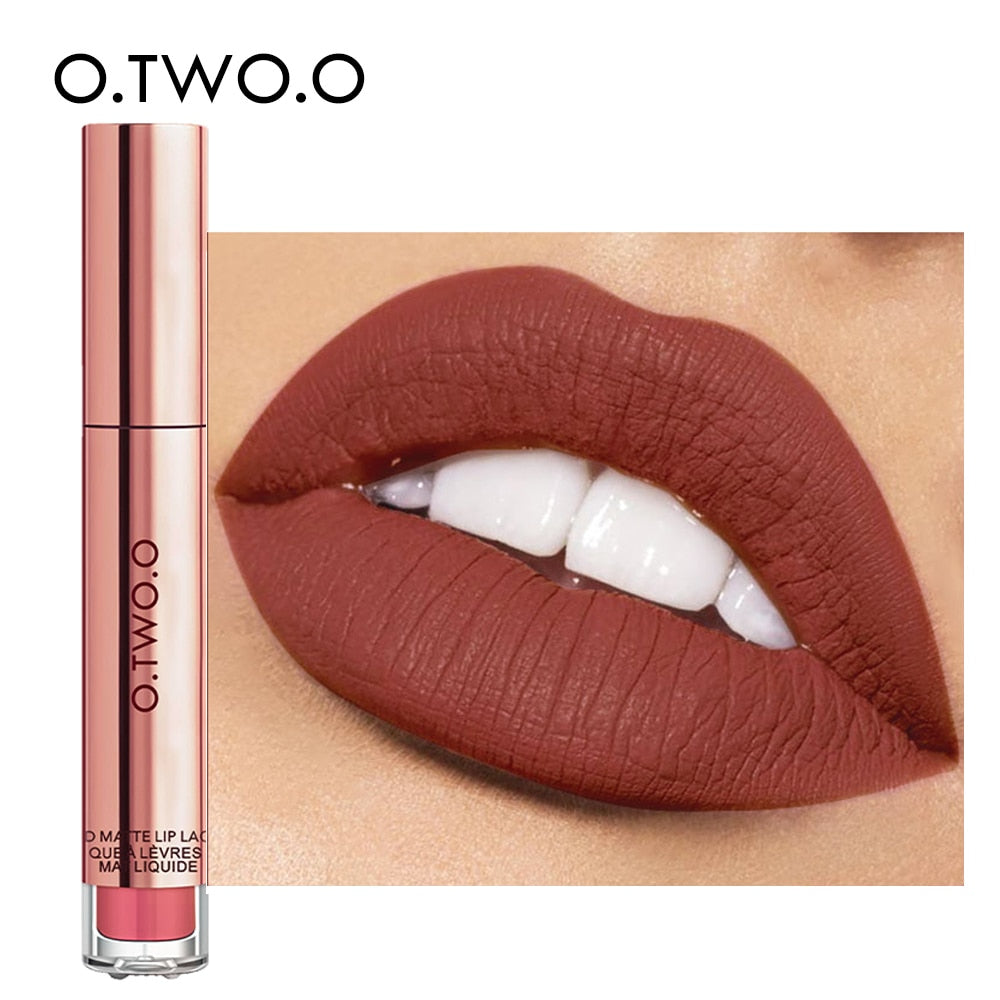 O.TWO.O 12colors Best Sale Hot Cosmetics Makeup Lip Gloss Long Lasting Waterproof Easy to Wear Matte Lipstick