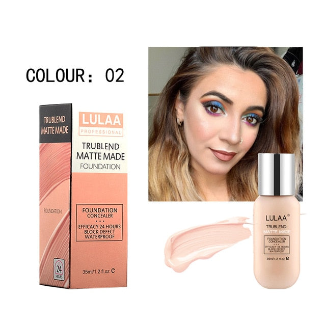 LULAA 35ml Base Makeup Foundation Long-lasting Full Coverage Face Concealer Matte Cushion Liquid Foundation Korean Cosmetic