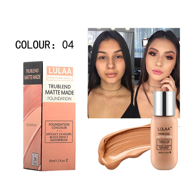 LULAA 35ml Base Makeup Foundation Long-lasting Full Coverage Face Concealer Matte Cushion Liquid Foundation Korean Cosmetic