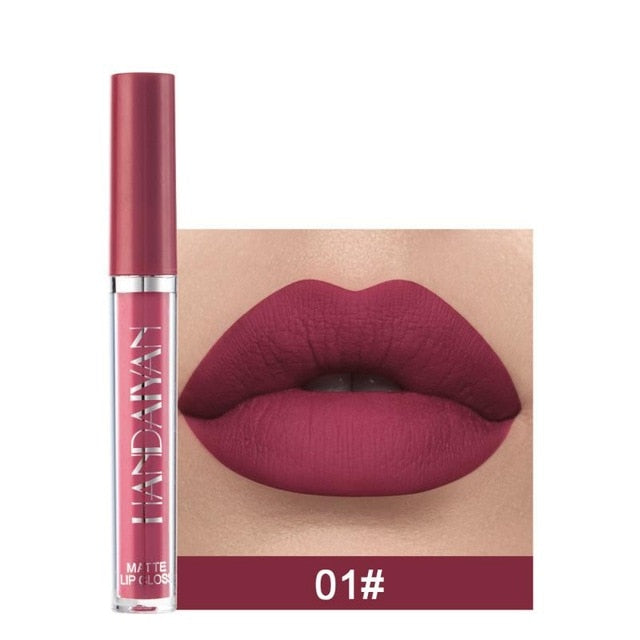 HANDAIYAN Lipstick nude 12 Colors Lipgloss Set Natural Moisturizer Waterproof matte makeup lip stick maquiagem Lips make up TSLM