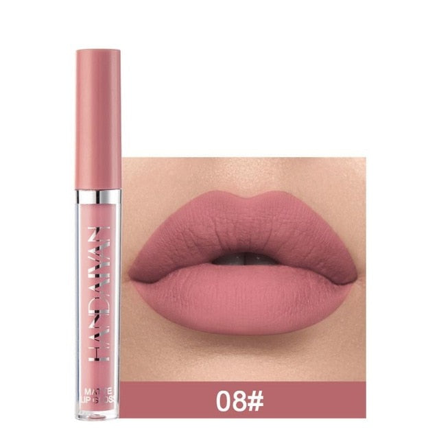 HANDAIYAN Lipstick nude 12 Colors Lipgloss Set Natural Moisturizer Waterproof matte makeup lip stick maquiagem Lips make up TSLM