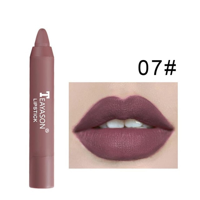 TEAYASON 12 Colors matte lipstick Lip Tint Lipstick Pen makeup waterproof maquillaje maquiagem Long lasting sexy make up TSLM1