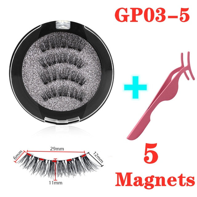 3D magnetic eyelashes With 3/4 Magnets handmade makeup Mink eyelashes extended false eyelashes Reusable false eyelashes Dropship