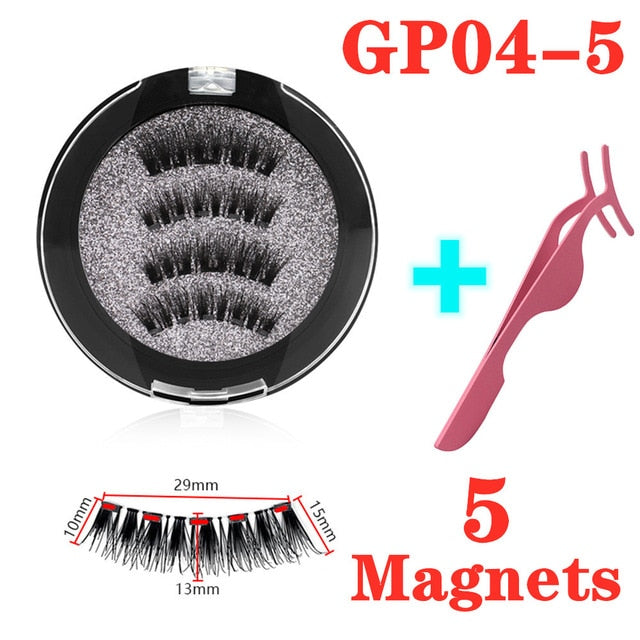 3D magnetic eyelashes With 3/4 Magnets handmade makeup Mink eyelashes extended false eyelashes Reusable false eyelashes Dropship