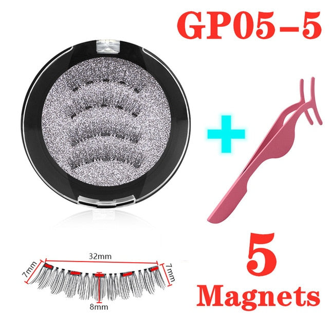 3D magnetic eyelashes With 3/4 Magnets handmade makeup Mink eyelashes extended false eyelashes Reusable false eyelashes Dropship