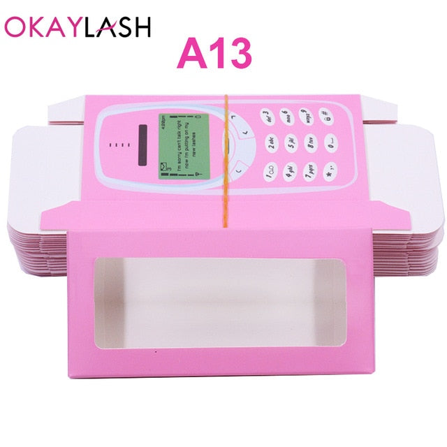 OKAYLASH Newes 50/100pcs Carton Paper Packing Box  for 25mm long EyeLash Wholesale Bulk Cheap Pretty Lashes Storage Packaging