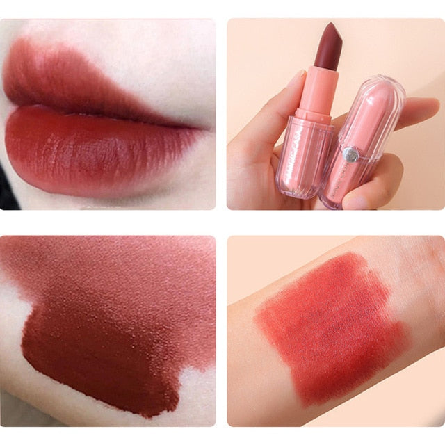 Exquisite Sexy Lipsticks Natural Matte Liquid Lipstick Waterproof Long Lasting Matte Lipstick Lip Gloss Cosmetics Makeup Tools