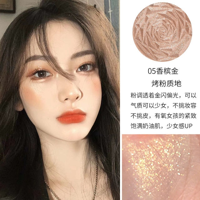 Hudamoji 6 Colors Highlighter Powder Glitter Palette Makeup Glow Face Contour Shimmer Illuminator Highlight Cosmetics Wholesale