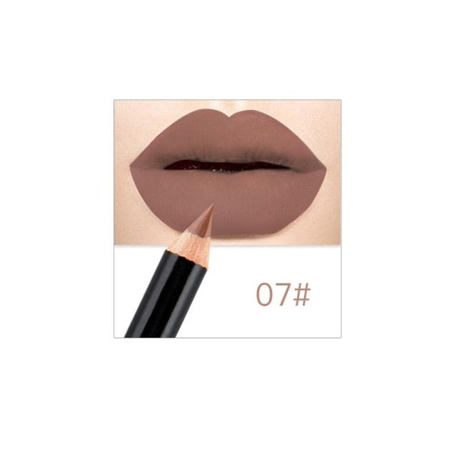 12 Colors Fashion Lipstick Makeup Pencils Long Lasting Pigments Waterproof Matte Lip Liner Lipstick Pen Makeup Tool TSLM2