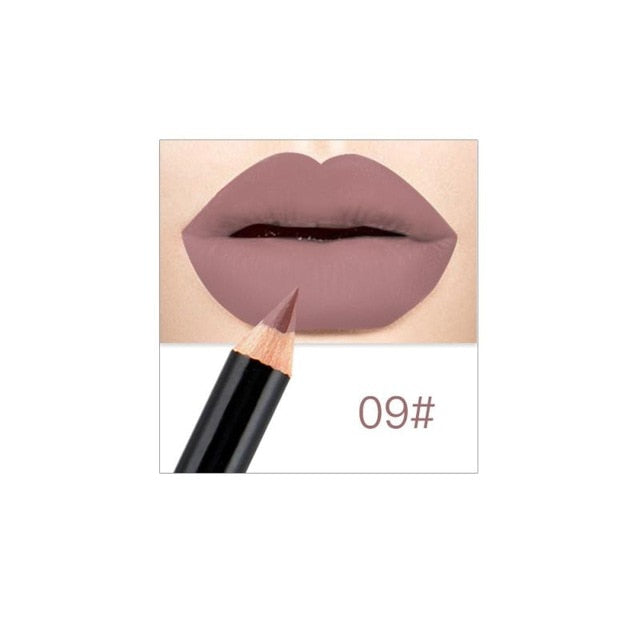 12 Colors Fashion Lipstick Makeup Pencils Long Lasting Pigments Waterproof Matte Lip Liner Lipstick Pen Makeup Tool TSLM2