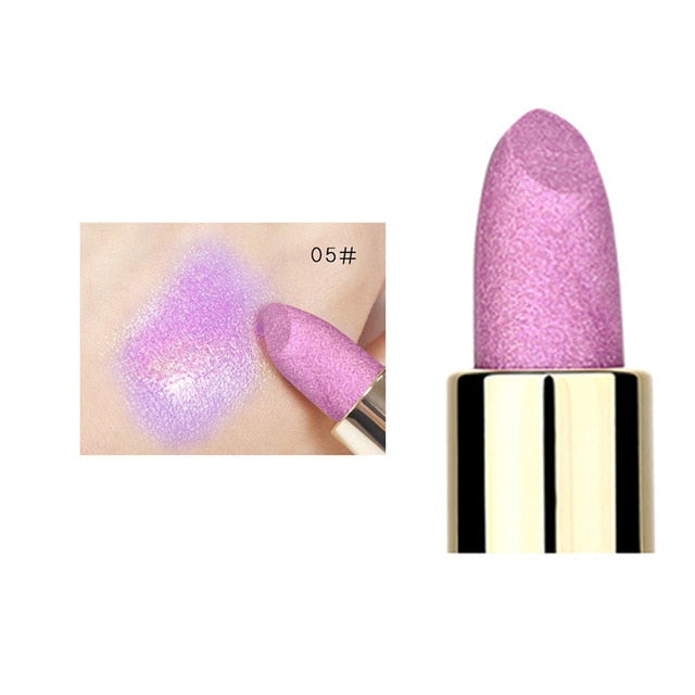 Multicolor Holographic Mermaid Glitter Lipstick Shiny Metallic Lipsticks Waterproof Long Lasting Gold Lip Stick Makeup Cosmetic