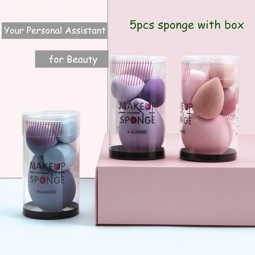 5Pcs Makeup Sponge Set Blender Makeup Tools Beauty Cosmetics Puff Face Foundation Blending for Liquid Cream and Powder New