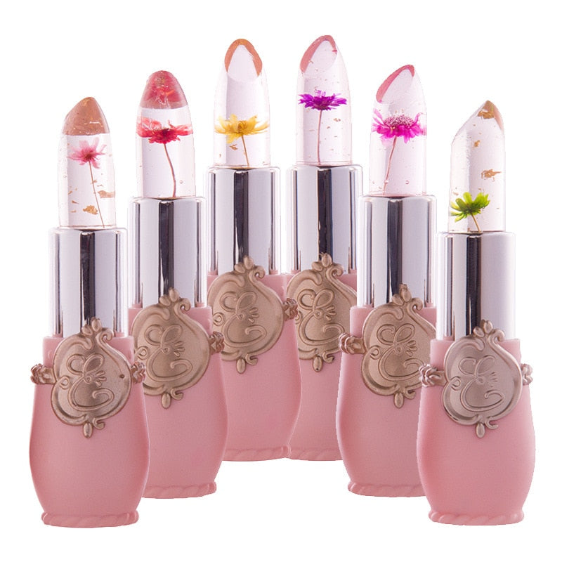 Creative Jelly Flower Lipstick Long-lasting Moisturizing Lipstick Makeup Temperature Color Change Lip Balm TSLM1